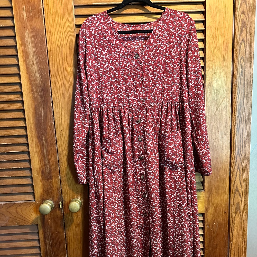 Milumia wrap floral print V neck maxi dress with pockets